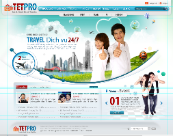 Template cho web du lịch và tổ chức sự kiện (cực đẹp) có PSD