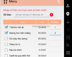Free Androi Quản lý đặt món ăn full Báo cáo