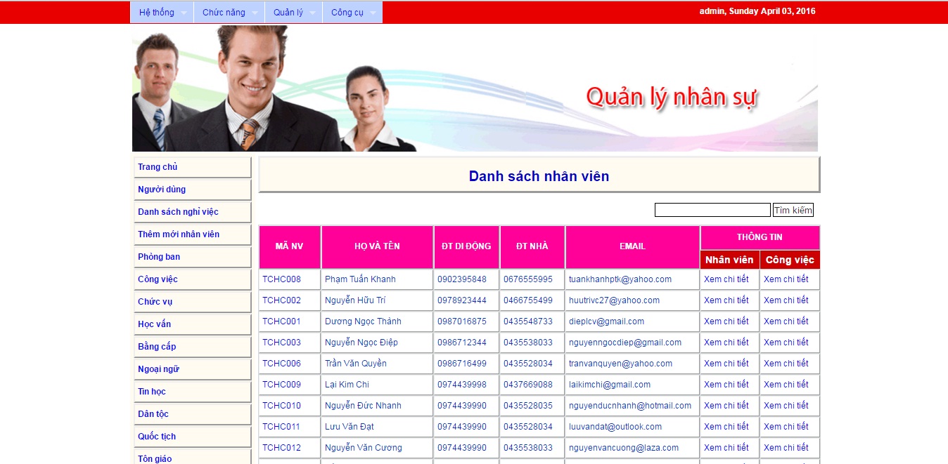 Sharecode Đồ án Website quản lý nhân sự bằng Php Mysql có báo cáo