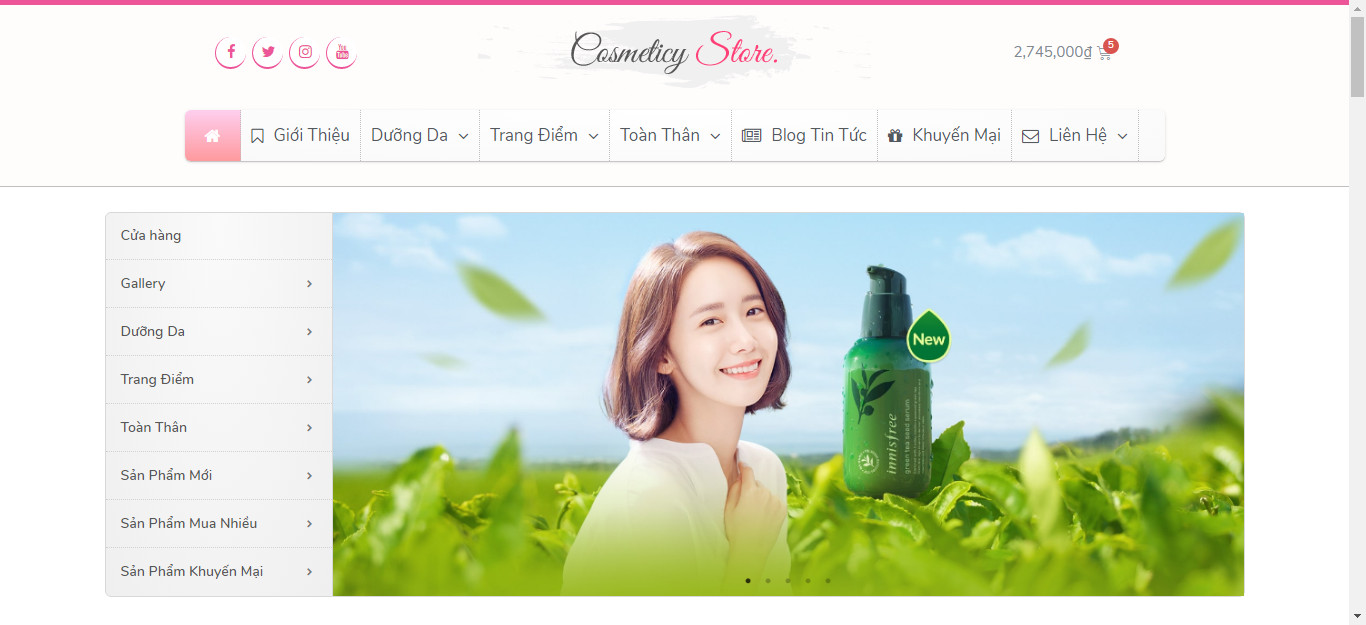 Source code wordpress shop bán mỹ phẩm tin tức 2020 chuẩn seo mobile