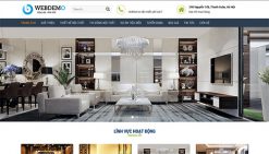 Website thiết kế nội thất tông trắng wordpress mobile