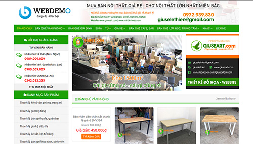 Website bán đồ củ bàn ghế hội chợ đồ thanh lý