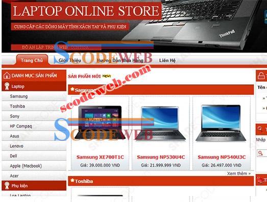 Source code bán máy tính xách tay full code PHP + Báo cáo