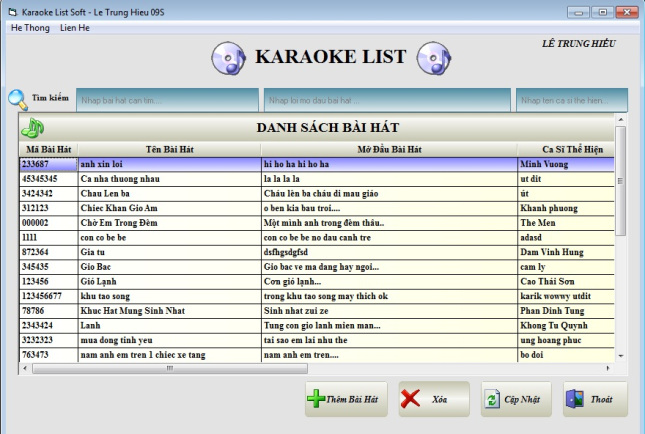 Share Code tìm kiếm bài hát Karaoke bằng VB6
